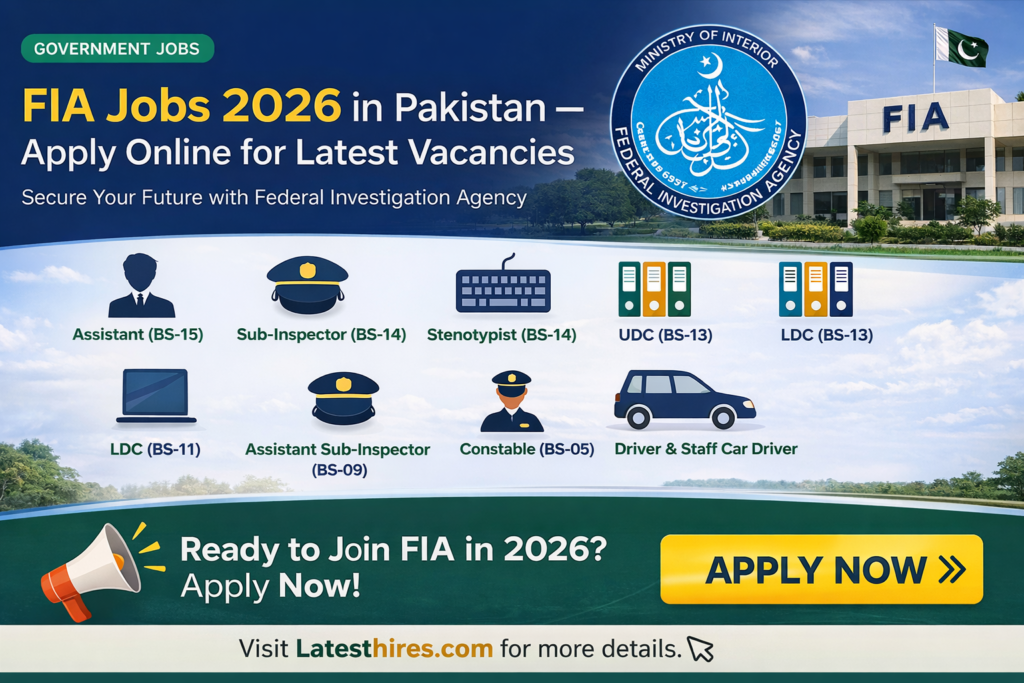 Latest FIA Jobs 2026 – Apply Online for Federal Investigation Agency Vacancies in Pakistan