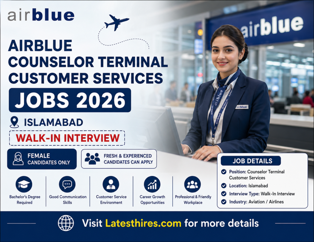 Airblue Customer Services Jobs 2026 in Islamabad – Great Opportunity For Females (Walk-In Interview)