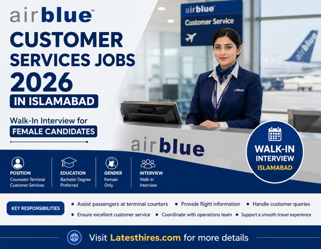 Airblue Customer Services Jobs 2026 in Islamabad – Great Opportunity For Females (Walk-In Interview)
