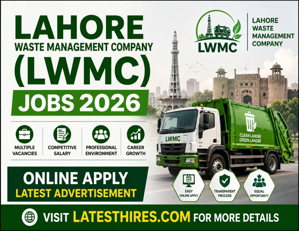 Lahore Waste Management Company LWMC Jobs 2026 Online Apply Latest Advertisement