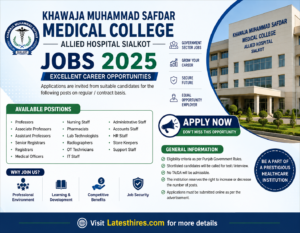 Join KMSMC and Allied Hospital Sialkot Jobs 2026 | Apply Online Latest Government Vacancies