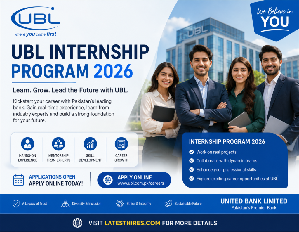 UBL Internship Program 2026 Online Apply Latest United Bank Limited Careers