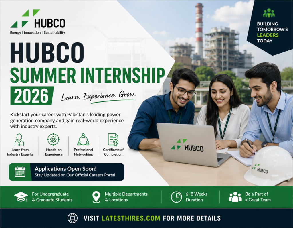 HUBCO Summer Internship 2026 | Apply Online for Pakistan Leading Internship | Full Guide