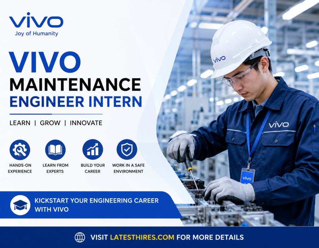 Vivo Maintenance Engineer Intern 2026 | Best Career Opportunity for Engineering Students | Apply Online